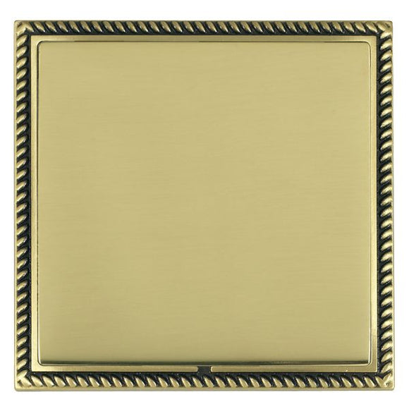 Hamilton LGXBPSAB-PB Linea-Georgian CFX Antique Brass Frame/Polished Brass Front Single Blank Plate Insert