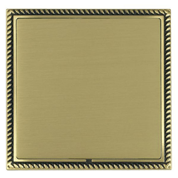 Hamilton LGXBPSAB-SB Linea-Georgian CFX Antique Brass Frame/Satin Brass Front Single Blank Plate Insert