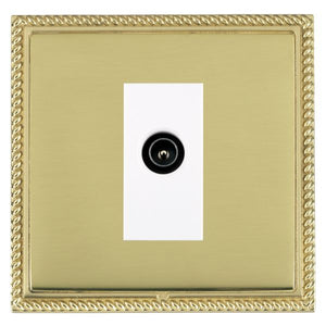 Hamilton LGXDTVMPB-PBW Linea-Georgian CFX Polished Brass Frame/Polished Brass Front 1 gang Non-Isolated TV (Male) (DAB Compatible) White Insert