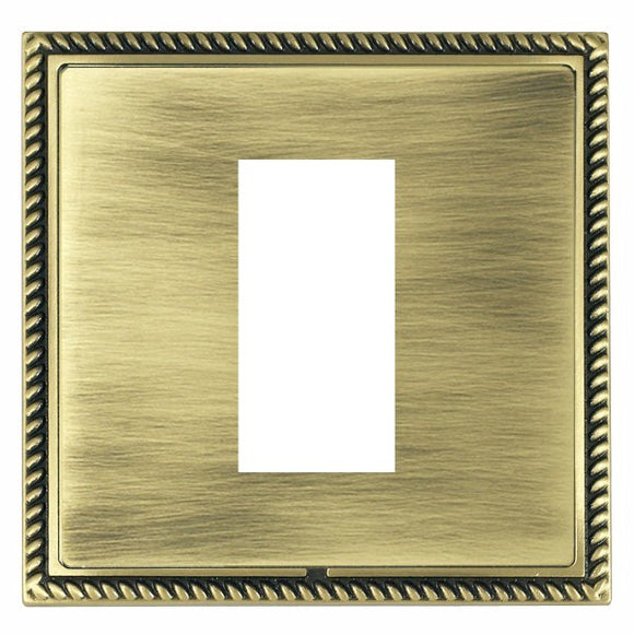 Hamilton LGXEURO1AB-AB Linea-Georgian CFX EuroFix Antique Brass Frame/Antique Brass Front Single Plate complete with 1 EuroFix Aperture 25x50mm and Grid Insert