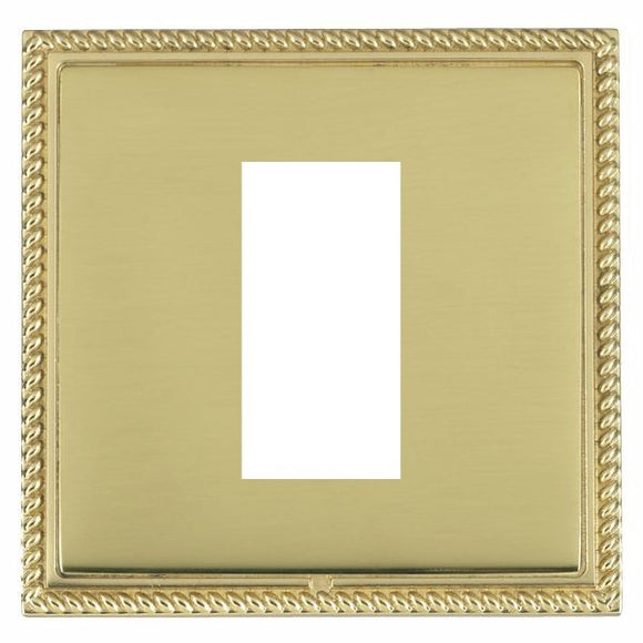 Hamilton LGXEURO1PB-PB Linea-Georgian CFX EuroFix Polished Brass Frame/Polished Brass Front Single Plate complete with 1 EuroFix Aperture 25x50mm and Grid Insert