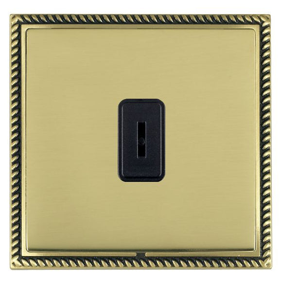 Hamilton LGXK21AB-PBB Linea-Georgian CFX Antique Brass Frame/Polished Brass Front 1 gang 20AX 2 Way Key Switch Black Insert