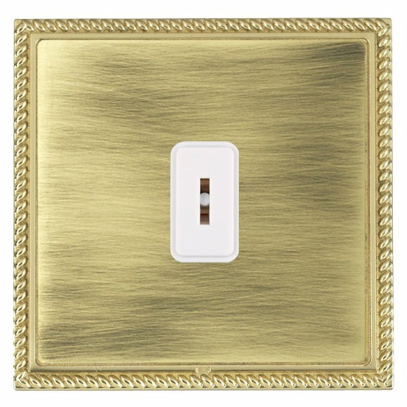 Hamilton LGXK21PB-ABW Linea-Georgian CFX Polished Brass Frame/Antique Brass Front 1 gang 20AX 2 Way Key Switch White Insert