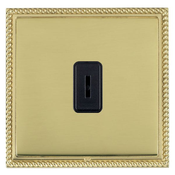 Hamilton LGXK21PB-PBB Linea-Georgian CFX Polished Brass Frame/Polished Brass Front 1 gang 20AX 2 Way Key Switch Black Insert