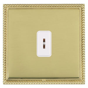 Hamilton LGXK21PB-PBW Linea-Georgian CFX Polished Brass Frame/Polished Brass Front 1 gang 20AX 2 Way Key Switch White Insert