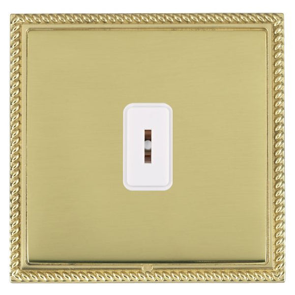 Hamilton LGXK21PB-PBW Linea-Georgian CFX Polished Brass Frame/Polished Brass Front 1 gang 20AX 2 Way Key Switch White Insert