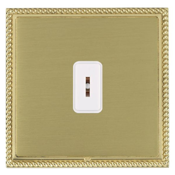 Hamilton LGXK21PB-SBW Linea-Georgian CFX Polished Brass Frame/Satin Brass Front 1 gang 20AX 2 Way Key Switch White Insert