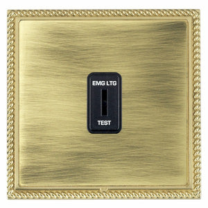 Hamilton LGXKELPB-ABB Linea-Georgian CFX Polished Brass Frame/Antique Brass Front 1 gang 20AX 2 Way Key switch EMG LTG TEST Black Insert