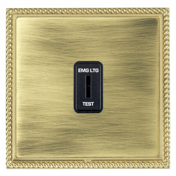 Hamilton LGXKELPB-ABB Linea-Georgian CFX Polished Brass Frame/Antique Brass Front 1 gang 20AX 2 Way Key switch EMG LTG TEST Black Insert