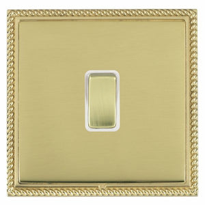 Hamilton LGXR312PB-PBW Linea-Georgian CFX Polished Brass Frame/Polished Brass Front 1 gang 20AX Intermediate Rocker Polished Brass/White Insert