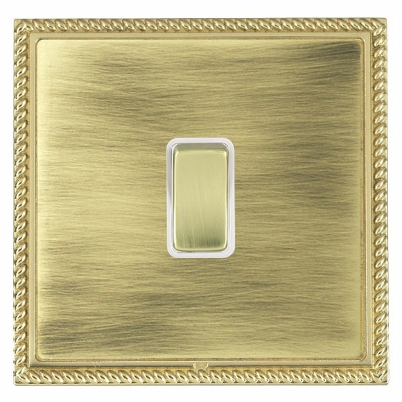 Hamilton LGXR31PB-ABW Linea-Georgian CFX Polished Brass Frame/Antique Brass Front 1 gang 10AX Intermediate Rocker Polished Brass/White Insert