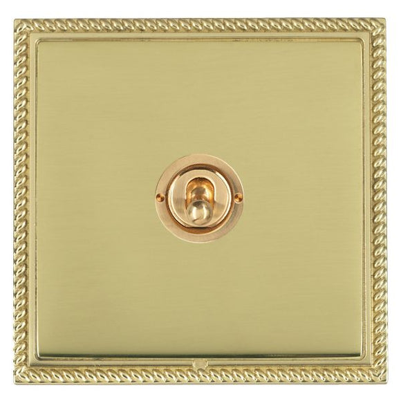 Hamilton LGXT21PB-PB Linea-Georgian CFX Polished Brass Frame/Polished Brass Front 1 gang 20AX 2 Way Toggle Polished Brass Insert