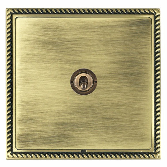 Hamilton LGXT31AB-AB Linea-Georgian CFX Antique Brass Frame/Antique Brass Front 1 gang 20AX Intermediate Toggle Antique Brass Insert