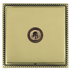 Hamilton LGXT31AB-PB Linea-Georgian CFX Antique Brass Frame/Polished Brass Front 1 gang 20AX Intermediate Toggle Antique Brass Insert