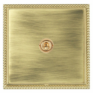 Hamilton LGXT31PB-AB Linea-Georgian CFX Polished Brass Frame/Antique Brass Front 1 gang 20AX Intermediate Toggle Polished Brass Insert