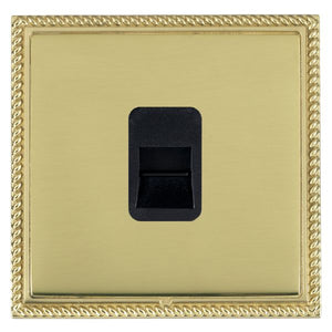 Hamilton LGXTCMPB-PBB Linea-Georgian CFX Polished Brass Frame/Polished Brass Front 1 gang Telephone Master Black Insert