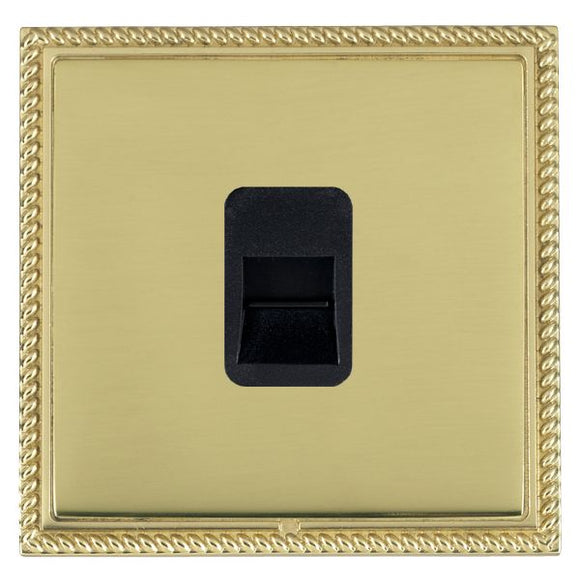 Hamilton LGXTCMPB-PBB Linea-Georgian CFX Polished Brass Frame/Polished Brass Front 1 gang Telephone Master Black Insert