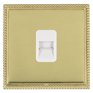 Hamilton LGXTCMPB-PBW Linea-Georgian CFX Polished Brass Frame/Polished Brass Front 1 gang Telephone Master White Insert