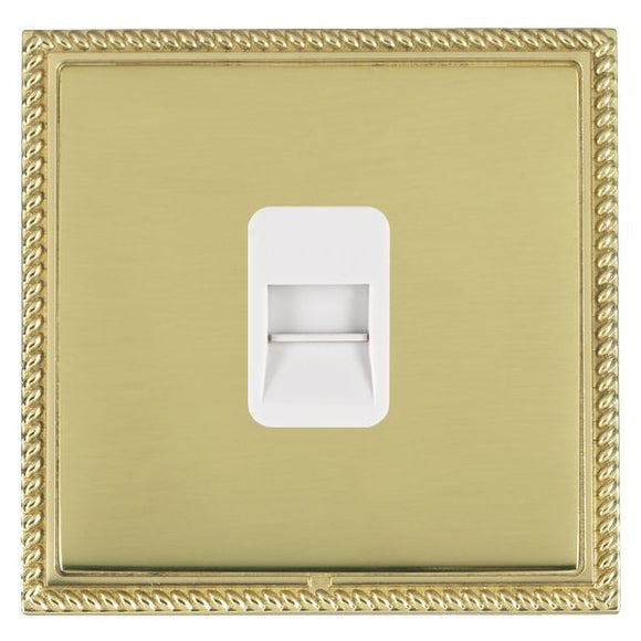 Hamilton LGXTCMPB-PBW Linea-Georgian CFX Polished Brass Frame/Polished Brass Front 1 gang Telephone Master White Insert