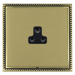 Hamilton LGXUS2AB-SBB Linea-Georgian CFX Antique Brass Frame/Satin Brass Front 1 gang 2A Unswitched Socket Black Insert