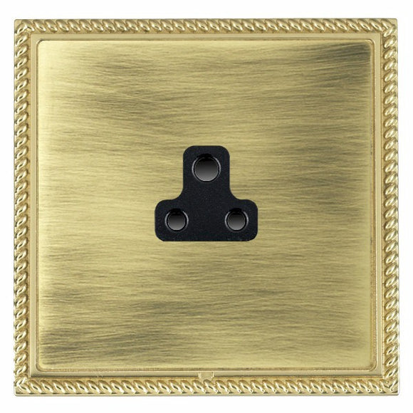 Hamilton LGXUS2PB-ABB Linea-Georgian CFX Polished Brass Frame/Antique Brass Front 1 gang 2A Unswitched Socket Black Insert