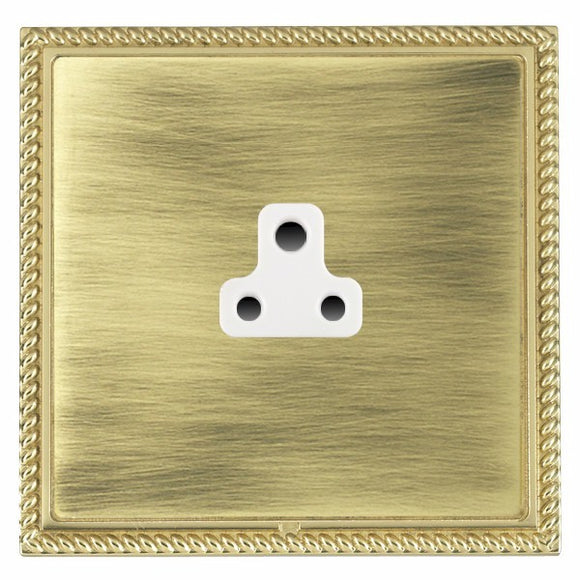 Hamilton LGXUS2PB-ABW Linea-Georgian CFX Polished Brass Frame/Antique Brass Front 1 gang 2A Unswitched Socket White Insert