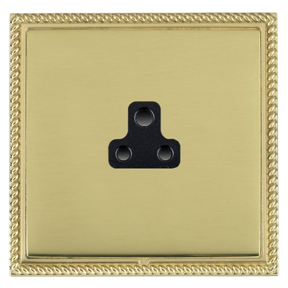 Hamilton LGXUS2PB-PBB Linea-Georgian CFX Polished Brass Frame/Polished Brass Front 1 gang 2A Unswitched Socket Black Insert