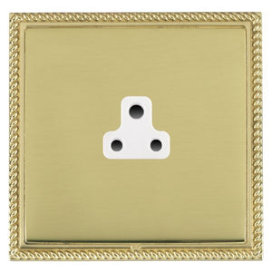 Hamilton LGXUS2PB-PBW Linea-Georgian CFX Polished Brass Frame/Polished Brass Front 1 gang 2A Unswitched Socket White Insert