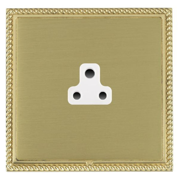 Hamilton LGXUS2PB-SBW Linea-Georgian CFX Polished Brass Frame/Satin Brass Front 1 gang 2A Unswitched Socket White Insert