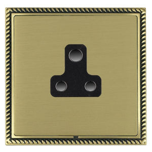 Hamilton LGXUS5AB-SBB Linea-Georgian CFX Antique Brass Frame/Satin Brass Front 1 gang 5A Unswitched Socket Black Insert