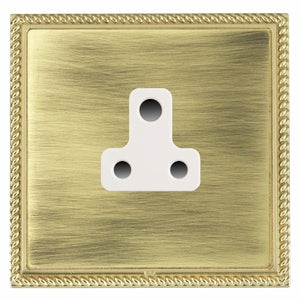 Hamilton LGXUS5PB-ABW Linea-Georgian CFX Polished Brass Frame/Antique Brass Front 1 gang 5A Unswitched Socket White Insert