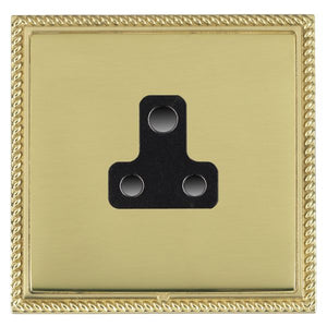 Hamilton LGXUS5PB-PBB Linea-Georgian CFX Polished Brass Frame/Polished Brass Front 1 gang 5A Unswitched Socket Black Insert