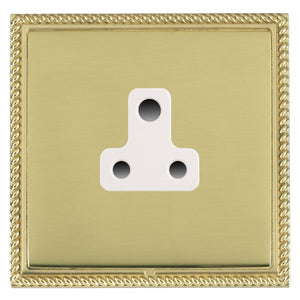 Hamilton LGXUS5PB-PBW Linea-Georgian CFX Polished Brass Frame/Polished Brass Front 1 gang 5A Unswitched Socket White Insert