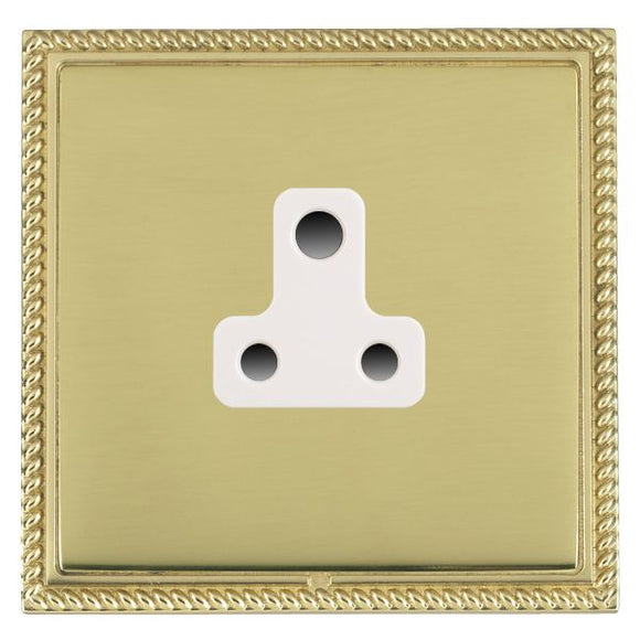 Hamilton LGXUS5PB-PBW Linea-Georgian CFX Polished Brass Frame/Polished Brass Front 1 gang 5A Unswitched Socket White Insert