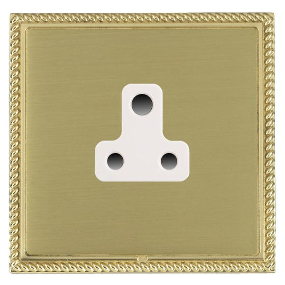 Hamilton LGXUS5PB-SBW Linea-Georgian CFX Polished Brass Frame/Satin Brass Front 1 gang 5A Unswitched Socket White Insert