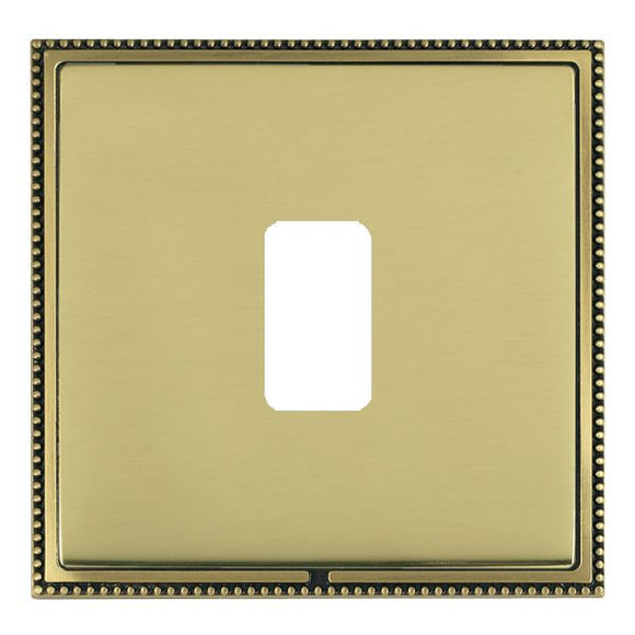 Hamilton LPX1GPAB-PB Linea-Perlina CFX Grid-IT Antique Brass Frame/Polished Brass Front 1 Gang Grid Fix Aperture Plate with Grid Insert