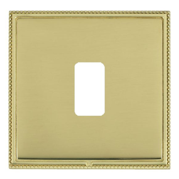 Hamilton LPX1GPPB-PB Linea-Perlina CFX Grid-IT Polished Brass Frame/Polished Brass Front 1 Gang Grid Fix Aperture Plate with Grid Insert