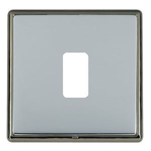 Hamilton LRX1GPBK-BS Linea-Rondo CFX Grid-IT Black Nickel Frame/Bright Steel Front 1 Gang Grid Fix Aperture Plate with Grid Insert - www.fancysockets.shop