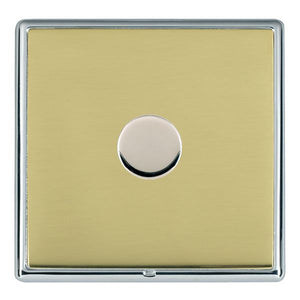 Hamilton LRX1X60BC-PB Linea-Rondo CFX Bright Chrome Frame/Polished Brass Front 1 gang 600W Resistive Leading Edge Push On-Off Rotary 2 Way Switching Dimmer Bright Chrome Insert - www.fancysockets.shop