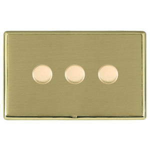 Hamilton LRX3XLEDITB100PB-SB Linea-Rondo CFX Polished Brass Frame/Satin Brass 3g 100W LED 2 Way Push On/Off Rotary Dimmer Polished Brass Insert - www.fancysockets.shop