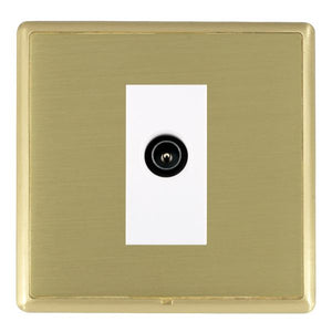 Hamilton LRXDTVMSB-SBW Linea-Rondo CFX Satin Brass Frame/Satin Brass Front 1 gang Non-Isolated TV (Male) (DAB Compatible) White Insert - www.fancysockets.shop