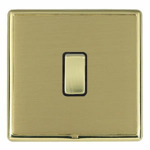 Hamilton LRXR21PB-SBB Linea-Rondo CFX Polished Brass Frame/Satin Brass Front 1 gang 10AX 2 Way Rocker Polished Brass/Black Insert - www.fancysockets.shop