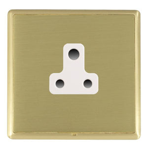 Hamilton LRXUS5SB-SBW Linea-Rondo CFX Satin Brass Frame/Satin Brass Front 1 gang 5A Unswitched Socket White Insert - www.fancysockets.shop