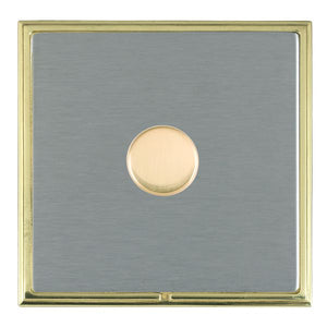 Hamilton LSX1XLEDITB100PB-SS Linea-Scala CFX Polished Brass Frame/Satin Steel 1g 100W LED 2 Way Push On/Off Rotary Dimmer Polished Brass Insert