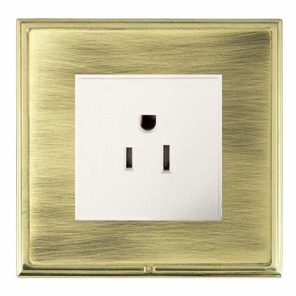 Hamilton LSX5258PB-ABW Linea-Scala CFX Polished Brass Frame/Antique Brass Front 1 gang 15A 110V AC American Unswitched Socket White Insert