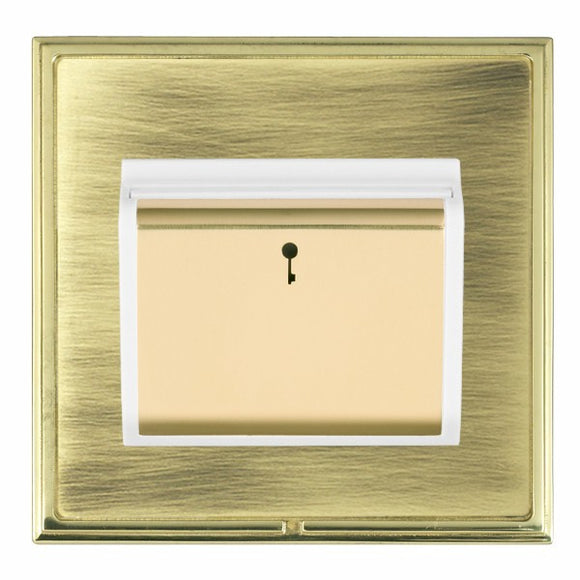 Hamilton LSXC11PB-ABW Linea-Scala CFX Polished Brass Frame/Antique Brass Front 1 gang 10A (6AX) Card Switch On/Off with Blue LED Locator Polished Brass/White Insert