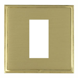 Hamilton LSXEURO1SB-SB Linea-Scala CFX EuroFix Satin Brass Frame/Satin Brass Front Single Plate complete with 1 EuroFix Aperture 25x50mm and Grid Insert