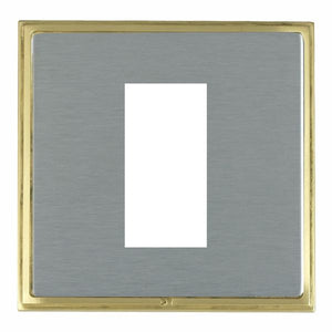 Hamilton LSXEURO1SB-SS Linea-Scala CFX EuroFix Satin Brass Frame/Satin Steel Front Single Plate complete with 1 EuroFix Aperture 25x50mm and Grid Insert