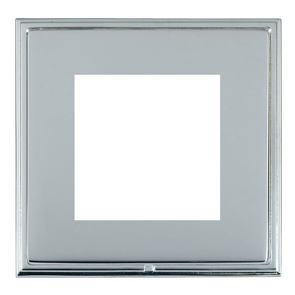 Hamilton LSXEURO2BC-BS Linea-Scala CFX EuroFix Bright Chrome Frame/Bright Steel Front Single Plate complete with 2 EuroFix Apertures 50x50mm and Grid Insert