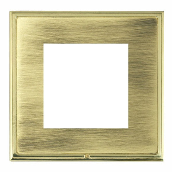 Hamilton LSXEURO2PB-AB Linea-Scala CFX EuroFix Polished Brass Frame/Antique Brass Front Single Plate complete with 2 EuroFix Apertures 50x50mm and Grid Insert